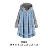 098136 - Molde de Abrigo con gorro, abertura en costados