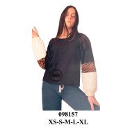 098157 - Molde de Polerón con cuello redondo y manga dividida en tres piezas