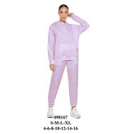 098167 - Molde de Buzo dama con gorro, polerón oversize y pantalón con elástico en basta