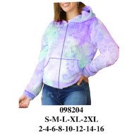 098204 - Molde de Polerón con cierre y gorro bolsillo canguro