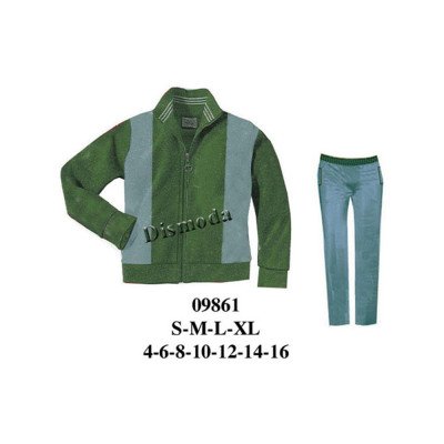 09861 - Molde de Buzo con polerón de cierre frontal, cuello alto y puños ajustados, y pantalón recto con pretina elasticada y bolsillos laterales