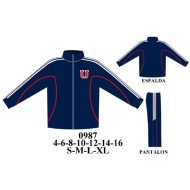 0987 - Molde de Buzo manga raglan con cortes, pantalón con franja en costado