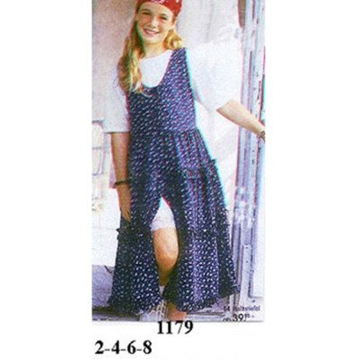 1179 - Molde de Vestido largo sin mangas con escote redondo corte bajo el busto y faldón amplio 1179 - Molde de Vestido largo sin mangas con escote redondo corte bajo el busto y faldón amplio