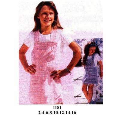 1181 - Molde de Jumper corto con tirantes rectos, bolsillo central en el pecho