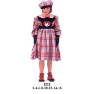 1212 - Molde de Vestido con canesú contrastante ,cuello con sesgo, manga larga y falda fruncida