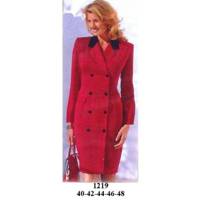 1219 - Molde de Vestido recto cruzado cuello sport 1219 - Molde de Vestido recto cruzado cuello sport