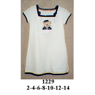 1229 - Molde de Vestido niña con cuello marinero y manga corta con vivo 1229 - Molde de Vestido niña con cuello marinero y manga corta con vivo