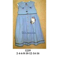 1239 - Molde de Vestido sin mangas con cuello camisero, escote redondo y faldón recogido