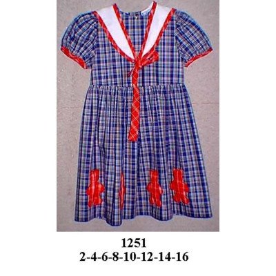 1251 - Molde de Vestido con cuello marinero y faldón recogido