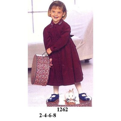 1262 - Molde de Vestido con cuello camisero, manga larga con puño