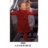 1343 - Molde de Vestido sin manga bolsillo canguro y gorro