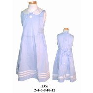 1356 - Molde de Vestido sin mangas con cuello bebé, escote redondo, amarra trasera