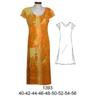 1393 - Molde de Vestido manga doble tipo pestaña, sin cierre 1393 - Molde de Vestido manga doble tipo pestaña, sin cierre