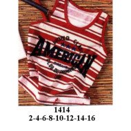 1414 - Molde de Polera sin mangas con escote redondo y corte recto