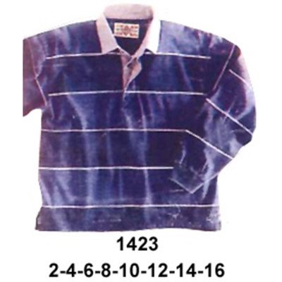 1423 - Molde de Polera de manga larga con cuello polo y tapeta frontal con botones