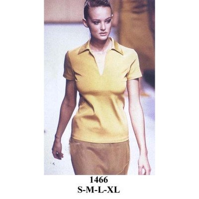 1466 - Molde de Polera con cuello manga corta y larga 1466 - Molde de Polera con cuello manga corta y larga