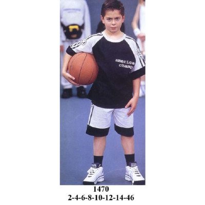 1470 - Molde de Polera de manga corta con hombros raglán y escote redondo