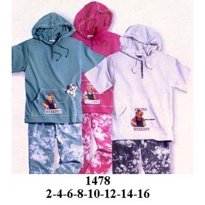 1478 - Molde de Polerón con capucha, mangas cortas, medio cierre frontal y bolsillo canguro