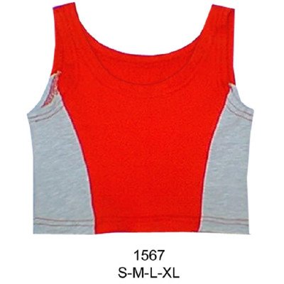 1567 - Molde de Peto sin mangas con escote redondeado y costados curvos en corte contrastante