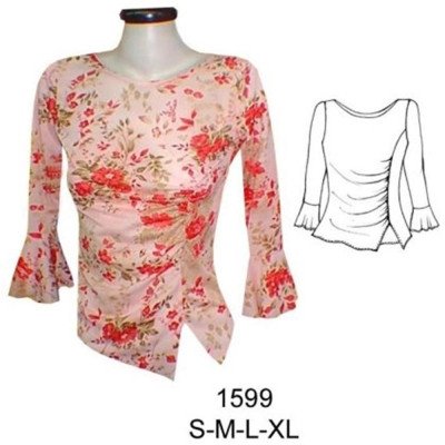 1599 - Molde de Polera gitana con corte en delantero recogido