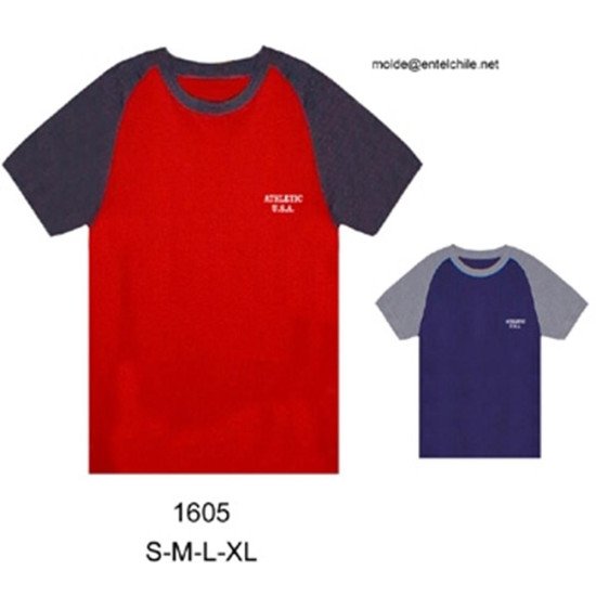 1605 - Molde de Polera hombre manga raglan ajustada