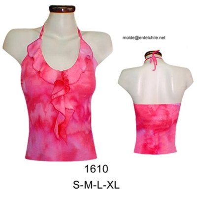 1610 - Molde de Polera escote en v con rucha amarrada al cuello 1610 - Molde de Polera escote en v con rucha amarrada al cuello