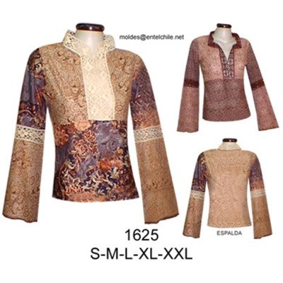 1625 - Molde de Polera étnica, aplicación broderie (4 cms