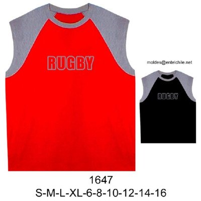 1647 - Molde de Polera cuello polo sin manga, corte raglan; 1647 - Molde de Polera cuello polo sin manga, corte raglan;