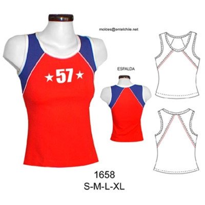 1658 - Molde de Polera sin manga con corte estilo raglan; 1658 - Molde de Polera sin manga con corte estilo raglan;