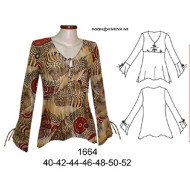 1664 - Molde de Polera corte bajo busto;