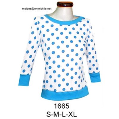 1665 - Molde de Polera escote bote; 1665 - Molde de Polera escote bote;