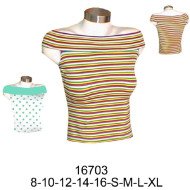 16703 - Molde de Polera escote bote sin mangas