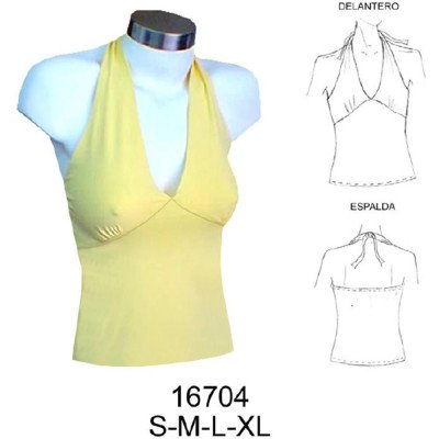 16704 - Molde de Polera corte bajo busto amarrada al cuello