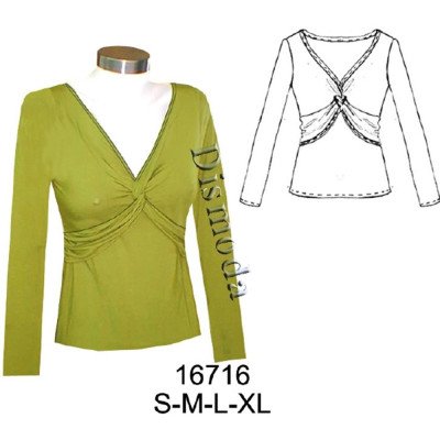 16716 - Molde de Polera con nudo y recogida al costado