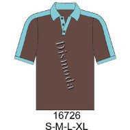 16726 - Molde de Polera con cuello camisero y corte en manga