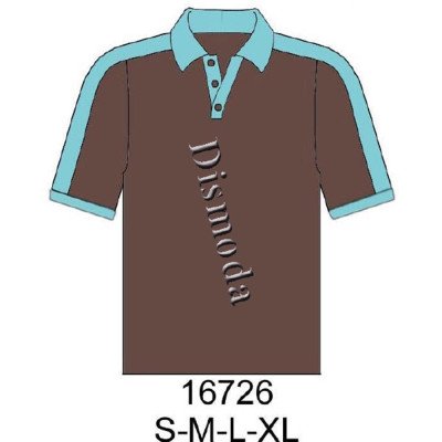 16726 - Molde de Polera con cuello camisero y corte en manga