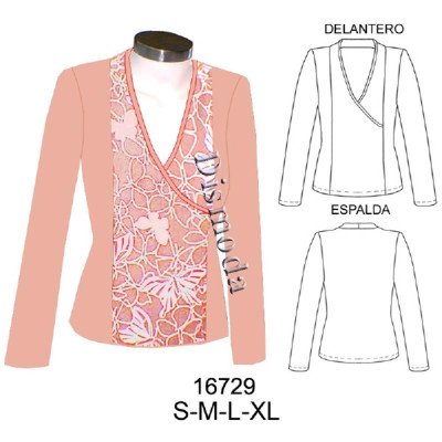 16729 - Molde de Polera con medio cruce 16729 - Molde de Polera con medio cruce