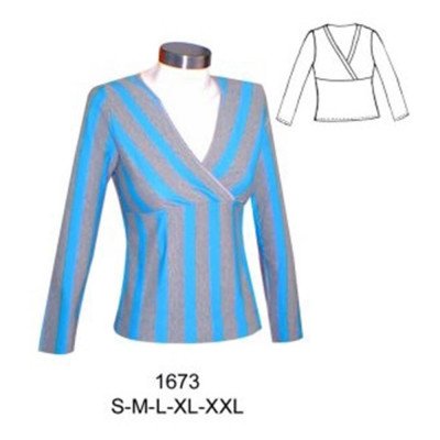 1673 - Molde de Polera cruzada corte bajo busto 1673 - Molde de Polera cruzada corte bajo busto