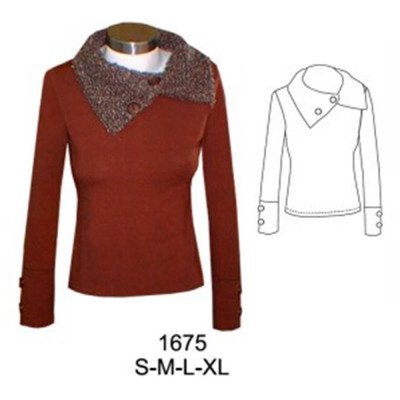1675 - Molde de Polera cuello boucle;