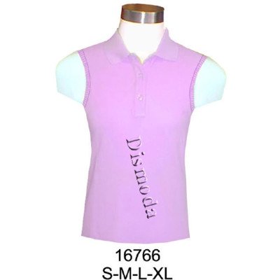 16766 - Molde de Polera pique sin mangas, cuello y puño sisa tejidos