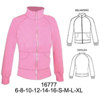 16777 - Molde de Polerón manga raglan, con cuello y corte en delantero 16777 - Molde de Polerón manga raglan, con cuello y corte en delantero