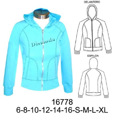 16778 - Molde de Polerón con gorro manga reglan 16778 - Molde de Polerón con gorro manga reglan