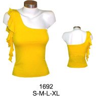 1692 - Molde de Polera dama asimétrica con rucha;