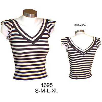 1695 - Molde de Polera escote v manga pestaña 1695 - Molde de Polera escote v manga pestaña