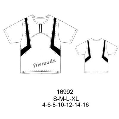 16992 - Molde de Polera de tenis, con cortes