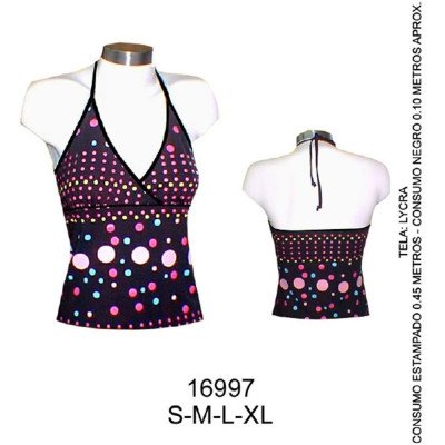 16997 - Molde de Polera cruzada corte bajo busto amarrada al cuello 16997 - Molde de Polera cruzada corte bajo busto amarrada al cuello