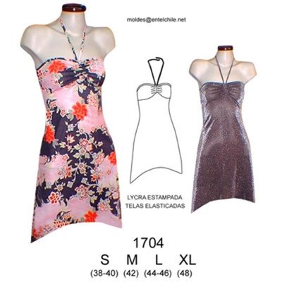 1704 - Molde de Vestido straples 1704 - Molde de Vestido straples
