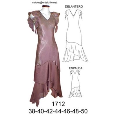 1712 - Molde de Vestido asimétrico