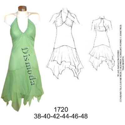 1720 - Molde de Vestido corte bajo busto 1720 - Molde de Vestido corte bajo busto