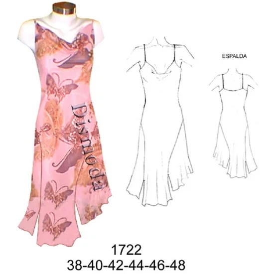 1722 - Molde de Vestido con tirantes